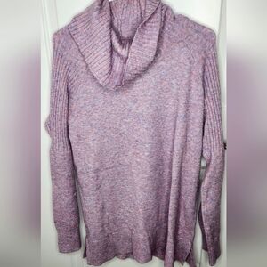 Ladies Purple-Multicolor Cowneck Sweater